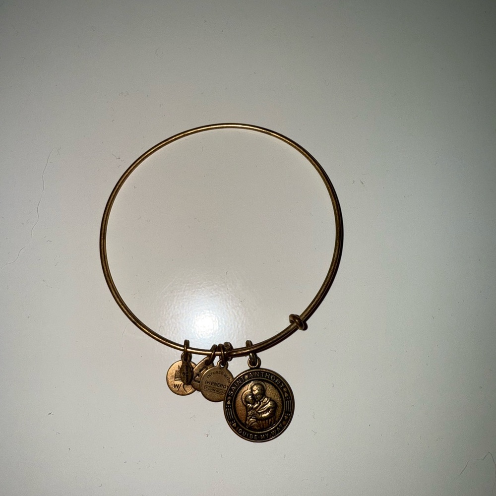 Alex and Ani St. Anthony Gold Charm Bangle Bracelet